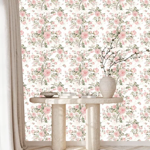 Tapete Romantisches Rosenmuster