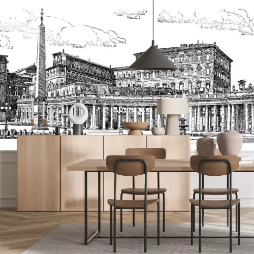 Sticker The Vatican, vintage illustration.