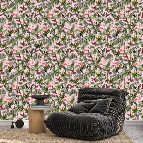 Tapete Dschungel für Kinder mit exotischen Tieren