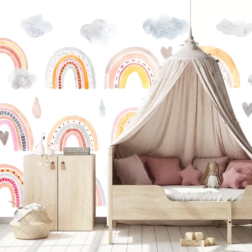 Sticker Pastellfarbenes Regenbogenmuster