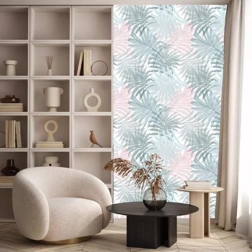 Tapete Pastellfarbene Palmblätter