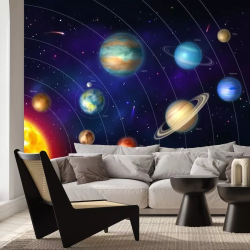 Fototapete Sonnensystem Weltall 3d