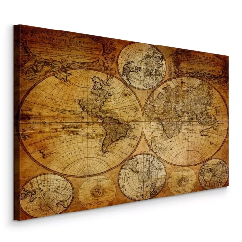 Bild Historische Weltkarte auf gealtertem Papier