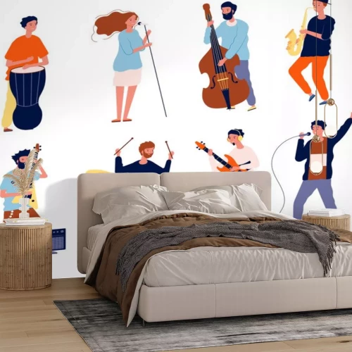 Sticker Künstler, die verschiedene Instrumente spielen Grafik