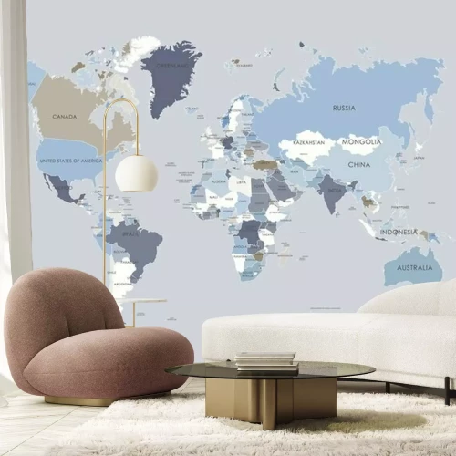 Fototapete Eine Weltkarte in vier Farben