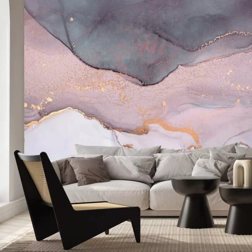 Fototapete Marmor rosa mit grauem Hintergrund