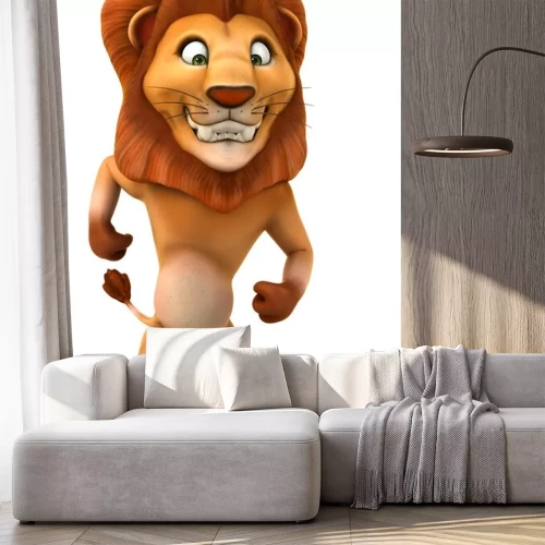 Sticker Löwe, der den Ball tritt