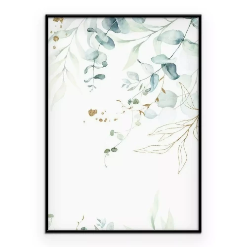 Poster Eine zarte Komposition mit Eukalyptusblättern