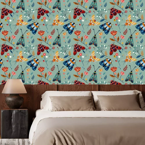 Tapete Bunte Nachtfalter