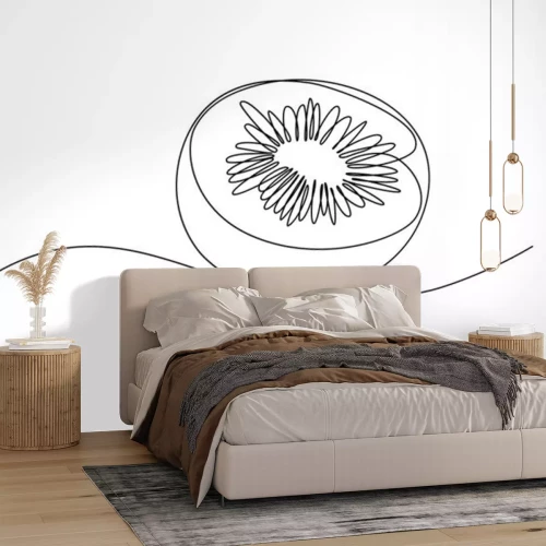 Sticker Ausgeschnittene Kiwi-Zeichnung mit einer Linie