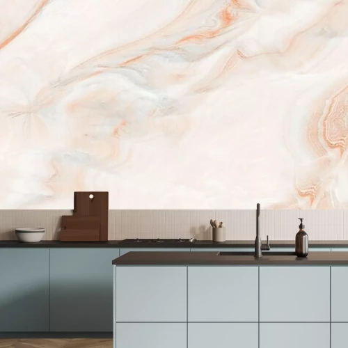 Fototapete Polished marble with high-resolution, brown tone emperador marble, natural breccia stone agate surface, modern Italian marble for interior-exterior home decoration tile and ceramic tile surface.