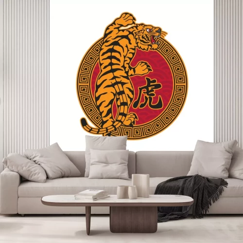 Sticker japanese tiger tattoo traditional