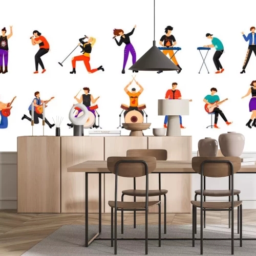 Sticker Musikbands verschiedene Künstler einfache Grafik