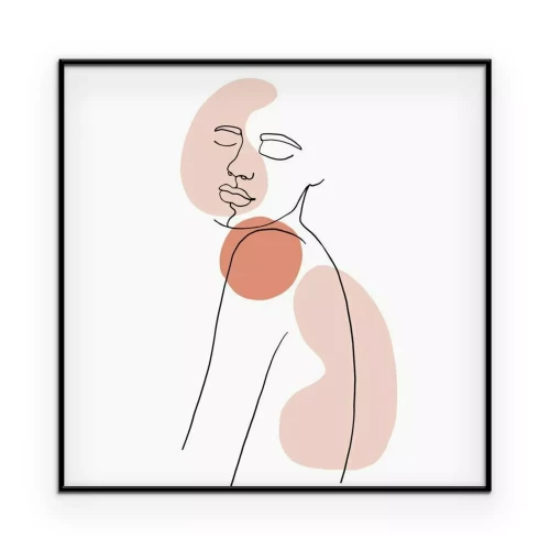 Poster Minimalistisches Porträt eines Mädchens