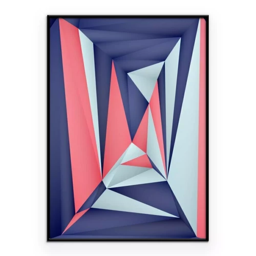 Poster Geometrisches Muster mit 3D-Effekt