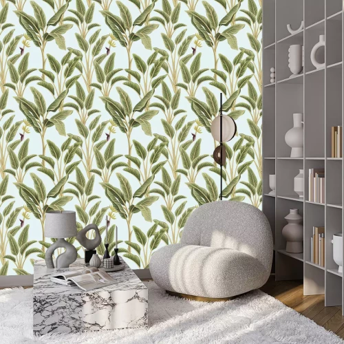 Tapete Bananenblätter im Boho-Stil