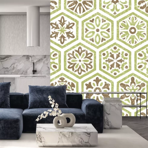 Sticker Tile seamless pattern. Patchwork style ornament. Grunge texture, vintage background. Print for textiles, wrappers. Vector illustration.