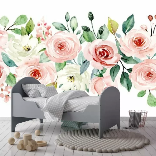 Sticker Rosa-weiße Pastell-Blumen