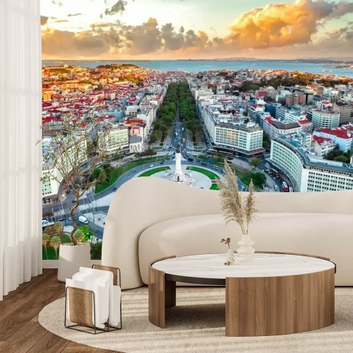 Fototapete Lissabon skyline von oben