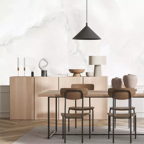 Fototapete Flüssiger weißer Marmor wie Milch