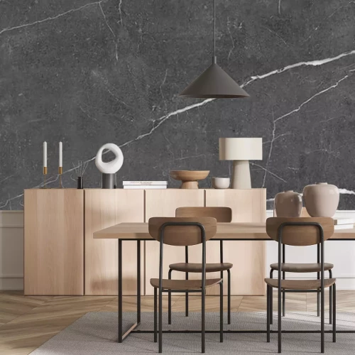 Fototapete Gebrochener schwarzer Marmor