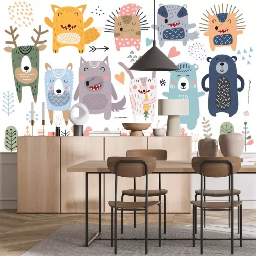 Sticker Waldtiere im skandinavischen Stil