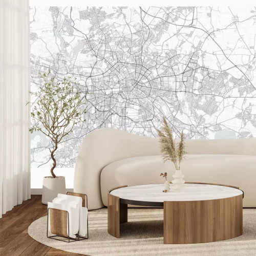 Fototapete Detaillierter Stadtplan von Berlin