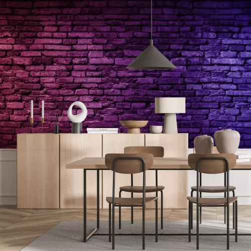 Fototapete Neonlichter an einer Mauer