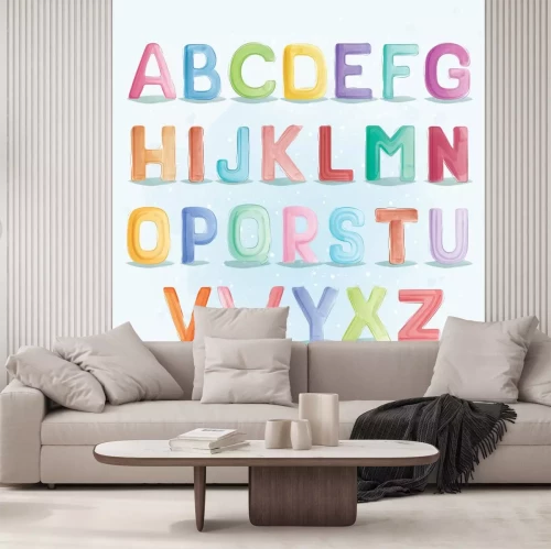 Sticker Alphabet für Kinder im Winterstil