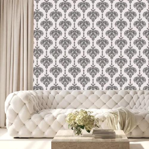 Tapete Dekoratives Muster auf pastellfarbenem Hintergrund