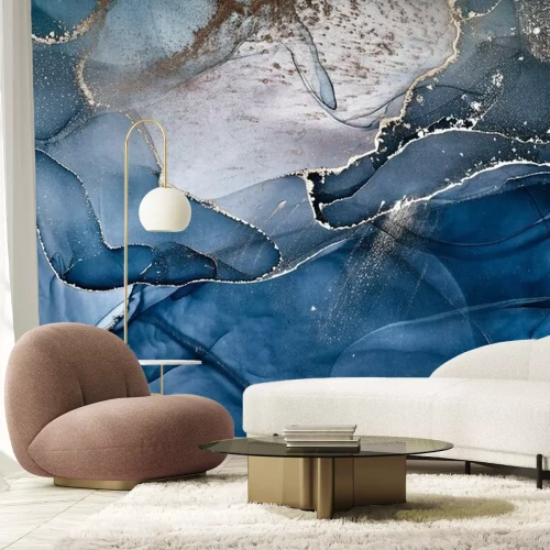 Fototapete Alcohol ink colors translucent. Abstract multicolored marble texture background. Design wrapping paper, wallpaper. Mixing acrylic paints. Modern fluid art. Alcohol Ink Pattern