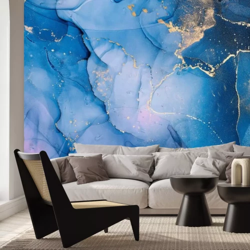 Fototapete Alcohol ink colors translucent. Abstract multicolored marble texture background. Design wrapping paper, wallpaper. Mixing acrylic paints. Modern fluid art. Alcohol Ink Pattern