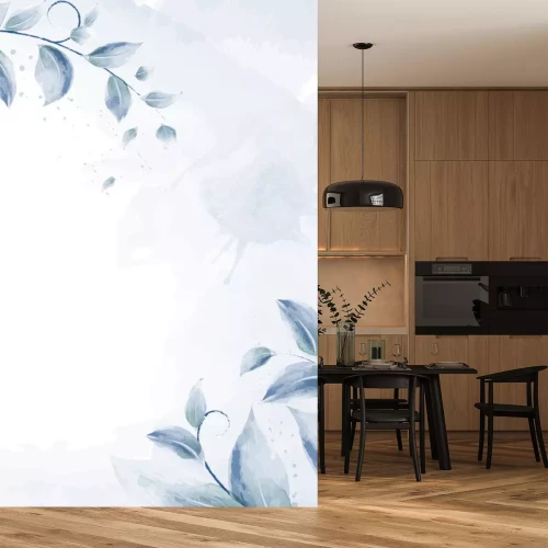 Sticker Pflanzen himmelblaue Blätter in subtiler Ästhetik