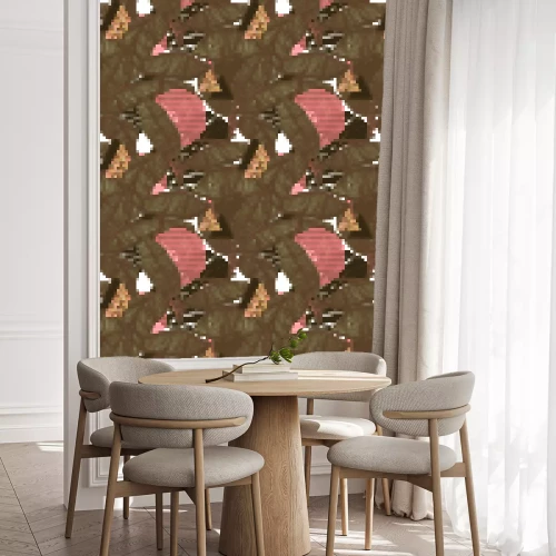 Tapete Tropischer Druck mit Slogan und Zahl im Vektor