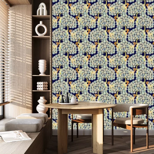 Tapete Kitz in einem geometrischen Wald