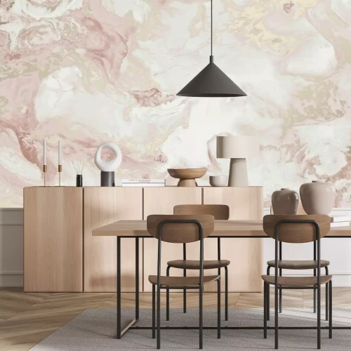 Fototapete Marmor rosa mit Stoff gerieben