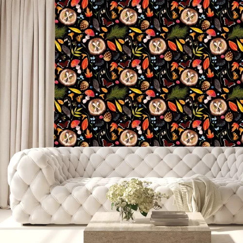 Tapete Eulen und Waldattribute