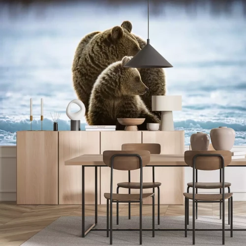 Fototapete Im Schnee liegende Bären