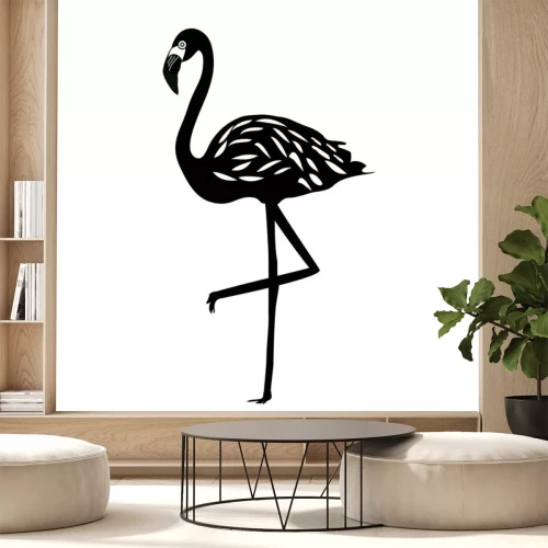 Sticker Schwarze Silhouette eines Flamingos