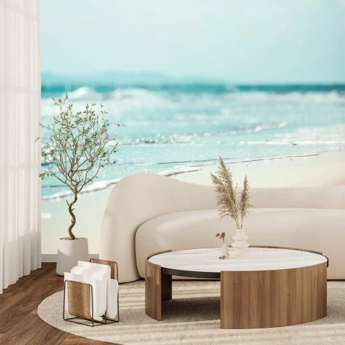 Fototapete Zarte Wellen und Meeresküste Nahaufnahme