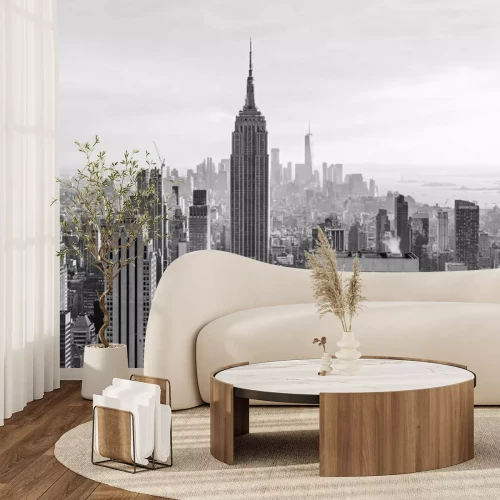 Fototapete Wolkenkratzer schwarz weiß in New York