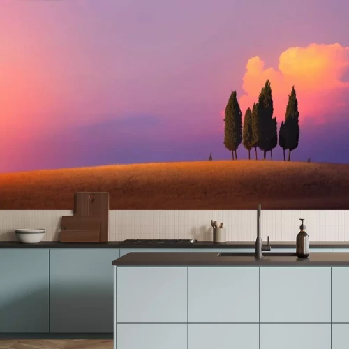 Fototapete Violetter Himmel in der Toskana