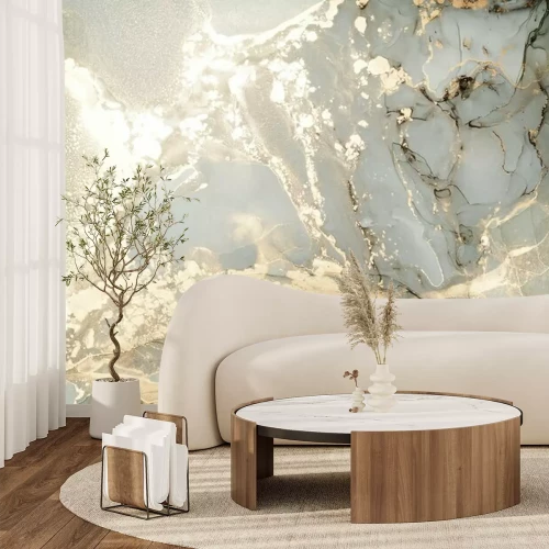 Fototapete Marmor mit goldenen Verzierungen im Glamour-Stil