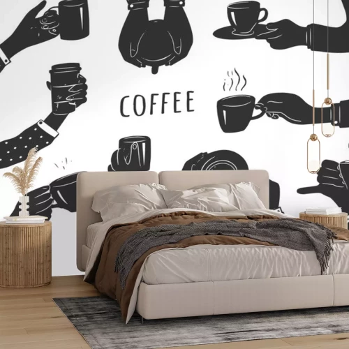 Sticker Kaffee Tee und in der Arbeit konsumierte Getränke