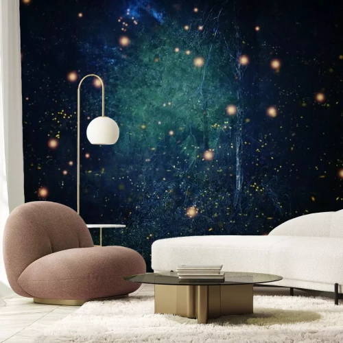 Fototapete Glühwürmchen im Fantasy-Wald