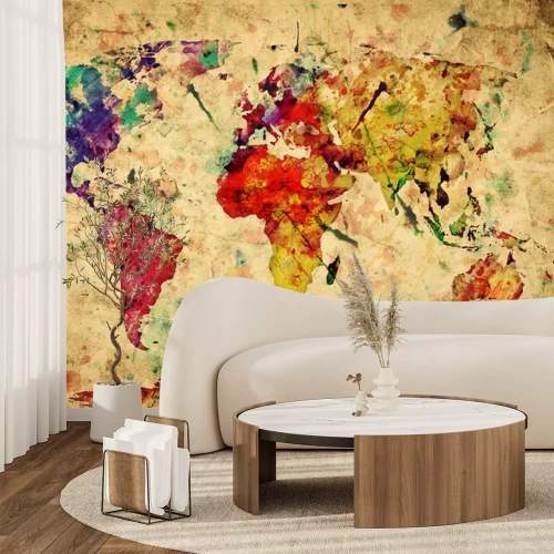 Fototapete Weltkarte gemalt