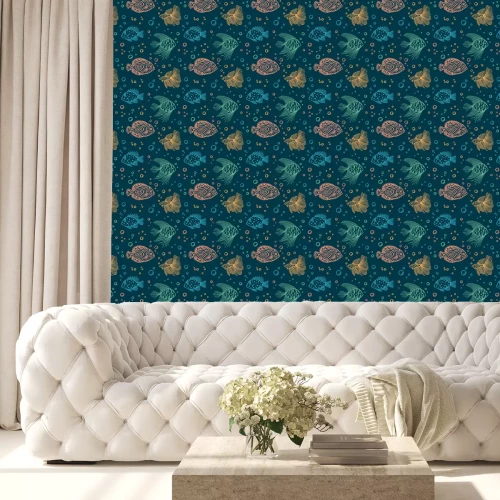 Tapete Bunte Fische mit Blasen