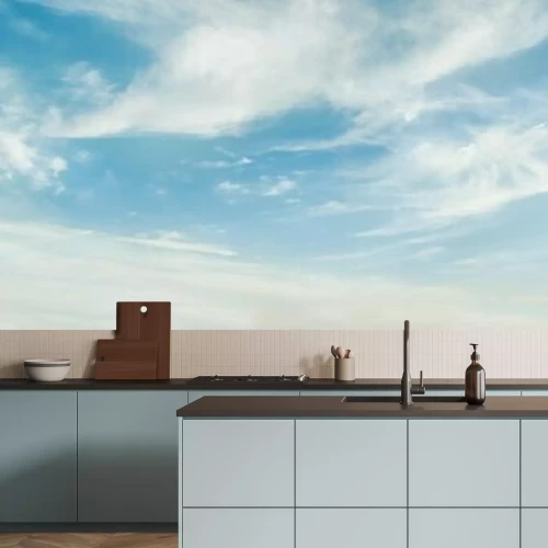 Fototapete Weiße Wolken am klaren Himmel