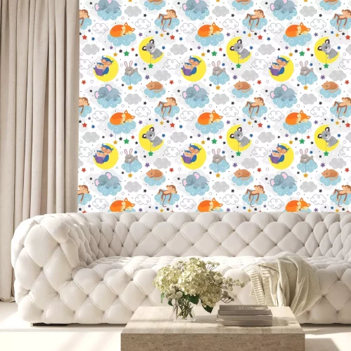 Tapete seamless pattern with cute sleeping animals  - vector illustration, eps    