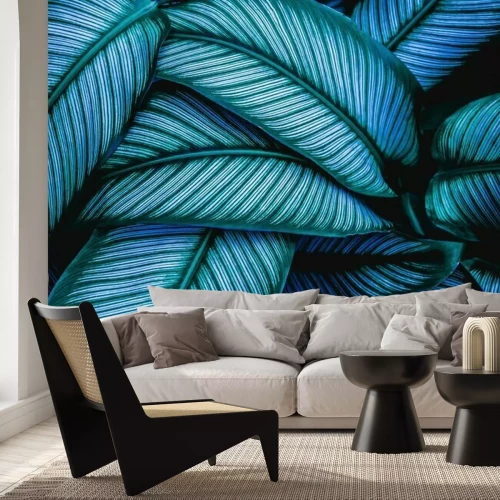 Fototapete Grün-blaue Blätter